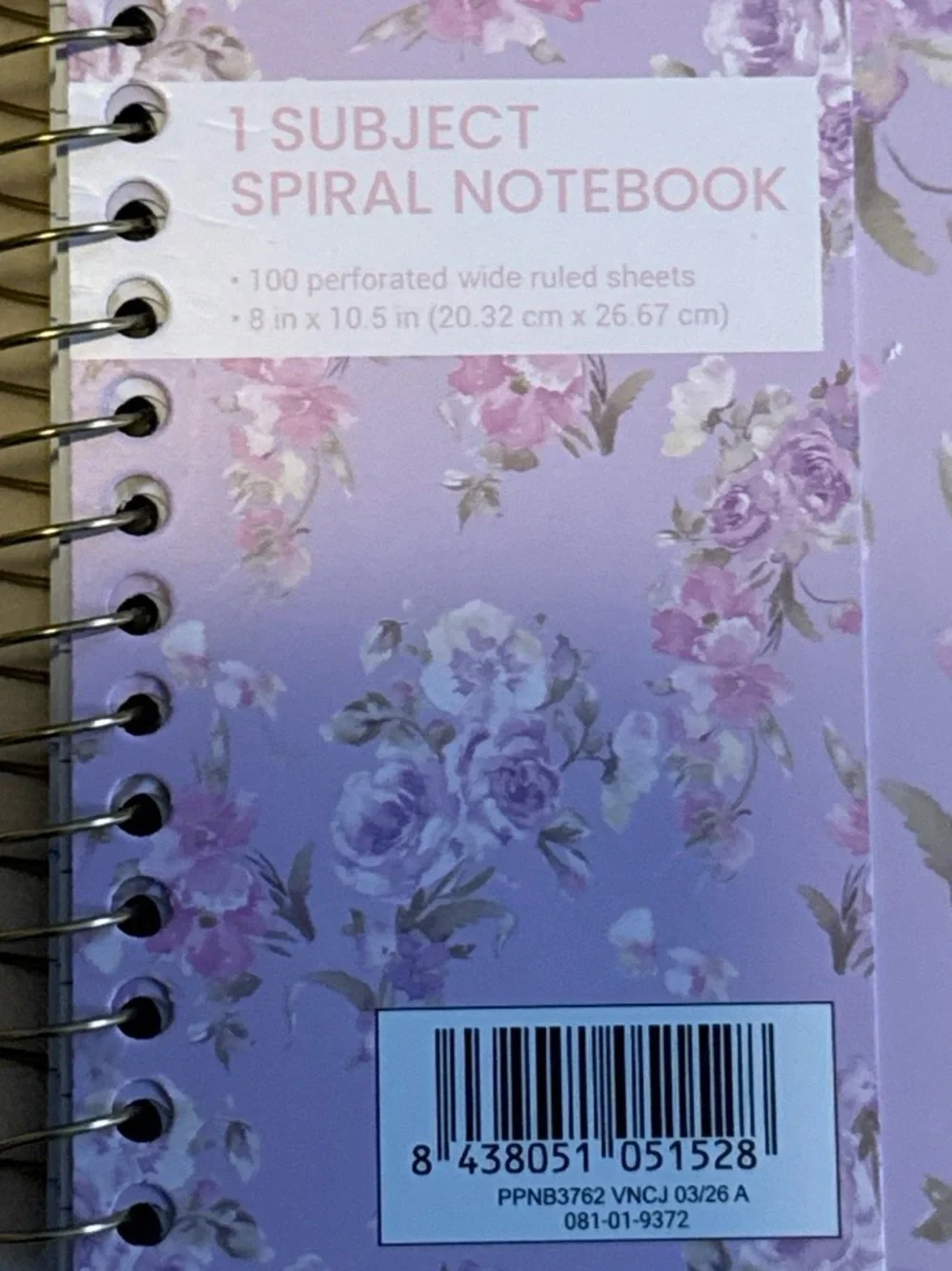 LoveShackFancy Floral Spiral Notebook in Lavender and Pink